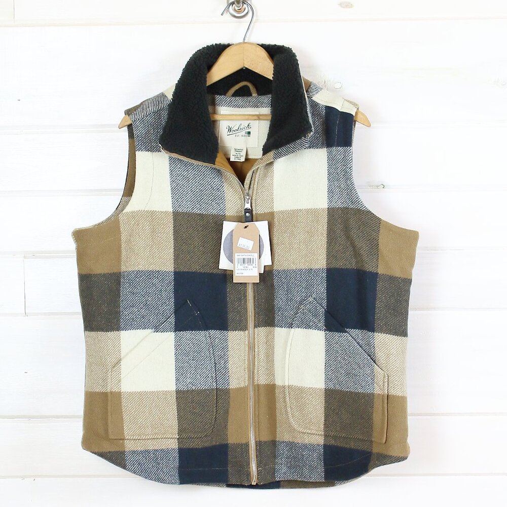 Woolrich Wool Vest womens XL buffalo check